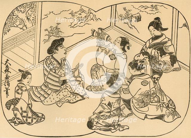 Entertainment with puppets, 1702, (1924).  Creator: Omori Yoshikiyo.