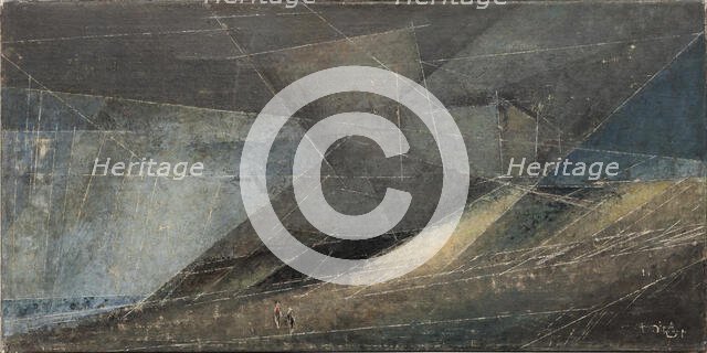 Beach under Gloom, 1945. Creator: Feininger, Lyonel (1871-1956).