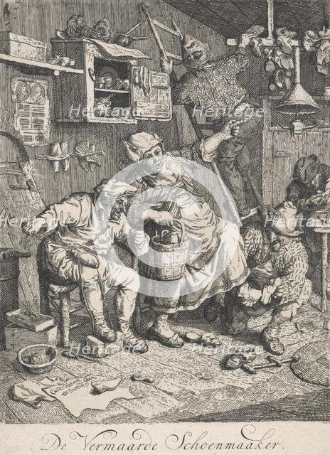 The famous shoemaker. De Vermaarde Schoenmaaker, 1695. Creator: Cornelis Dusart.