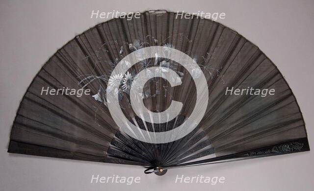 Mourning fan, French, 1885-95. Creator: Unknown.