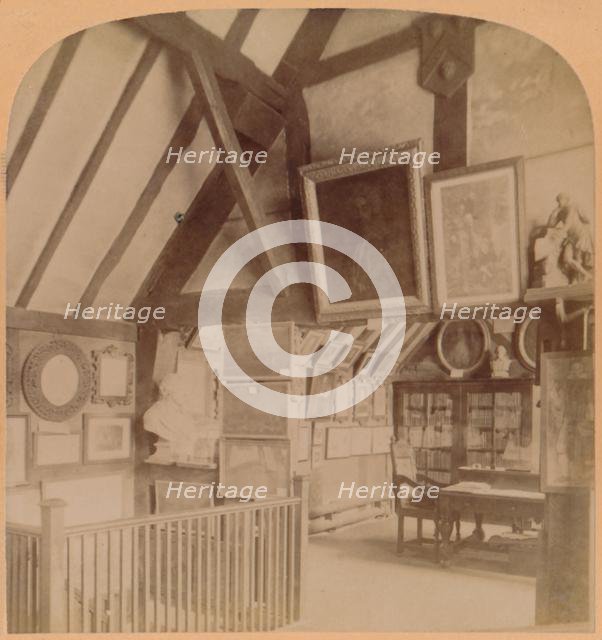 'The Library in Shakespeare's House, Stratford-on-Avon, England', 1900. Creator: Underwood & Underwood.