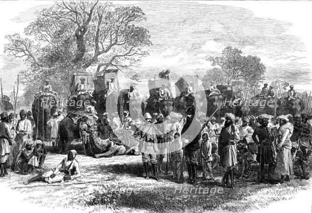 A tiger-hunting party in India: preparing to start, 1870. Creator: Unknown.