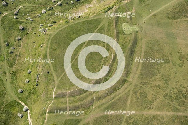 The bivallate Iron Age hillfort of Cleeve Cloud, Cleeve Hill, Gloucestershire, 2023. Creator: Robyn Andrews.