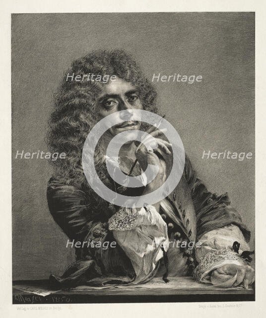Portrait of the author Moliére (1622-1673), 1850. Creator: Menzel, Adolph Friedrich, von (1815-1905).