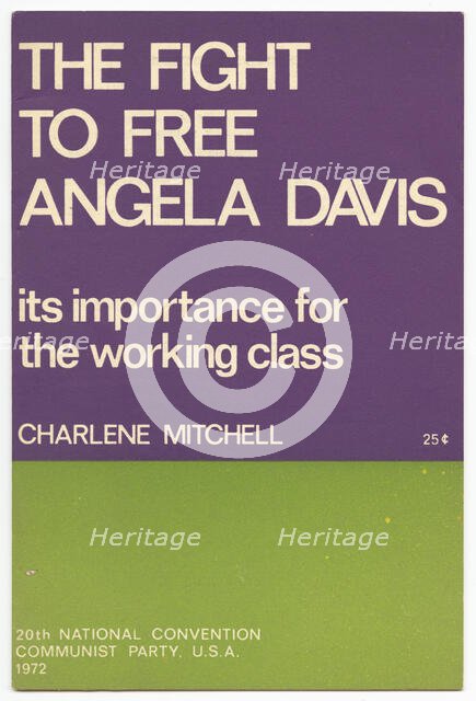 The Fight to Free Angela Davis: Its Importance for the Working Class, 1972. Creator: Unknown.