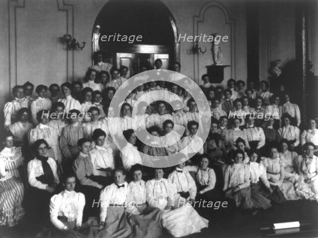 Washington, D.C. public schools - large group of Normal School students (girls), (1899?). Creator: Frances Benjamin Johnston.