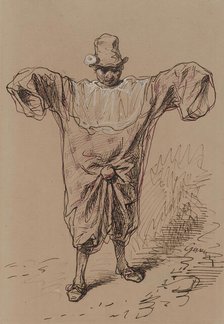 Man in a Clown Suit, 1852-1866. Creator: Paul Gavarni.