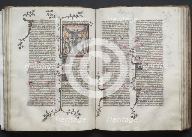 The Gotha Missal: Fol. 76v, The Ascension, c. 1375. Creator: Master of the Boqueteaux (French); Workshop, and.