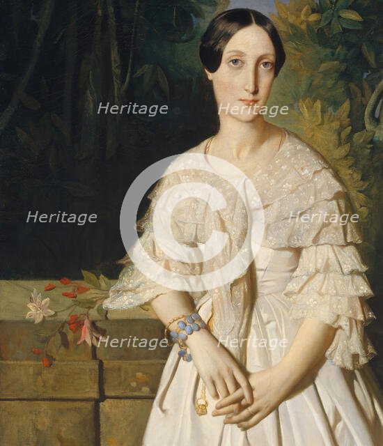 Comtesse de La Tour-Maubourg (Marie-Louise-Charlotte-Gabrielle Thomas de Pange..., 1841. Creator: Theodore Chasseriau.