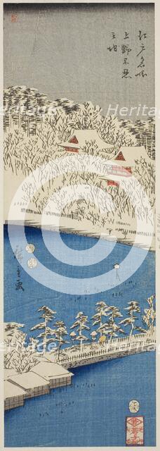 Shinobazu Pond at Ueno (Ueno Shinobazu no ike), from the series "Famous...1852, third month. Creator: Ando Hiroshige.