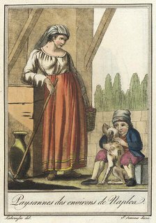 Costumes de Différents Pays, 'Paysannes des Environs de Naplea', c1797. Creator: Jacques Grasset de Saint-Sauveur.