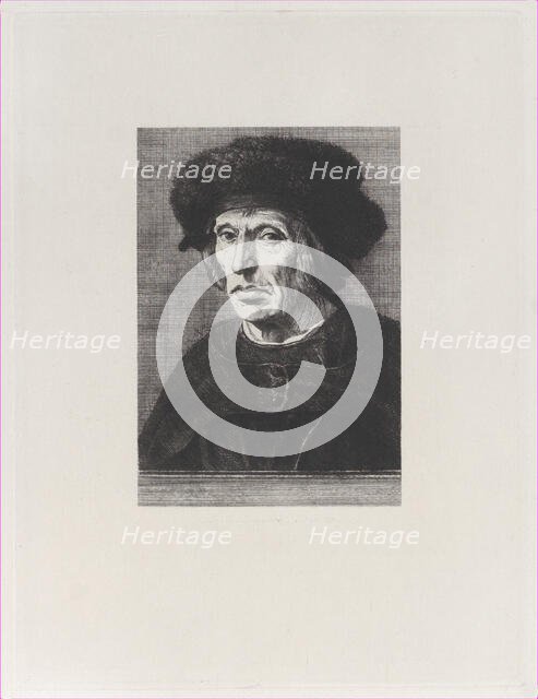 Portrait of Jacob van Veen, after Maarten van Heemskerck, 1871. Creator: Jules-Ferdinand Jacquemart.