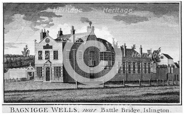 Bagnigge Wells near Battle Bridge, London, c1800.                        Artist: Anon