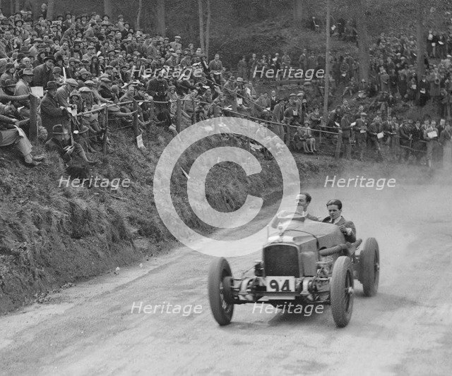 Vauxhall 30/98 competing in the Shelsley Walsh Amateur Hillclimb, Worcestershire, 1929. Artist: Bill Brunell.