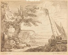 Coast Scene, 1784. Creator: Lydia Bates.
