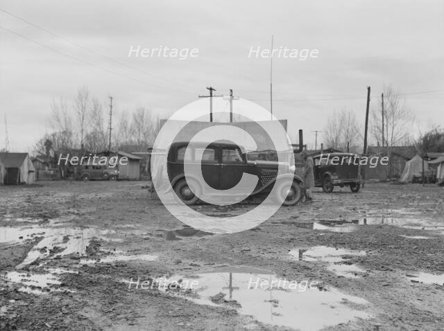 Citrus workers in winter quarters, Strathmore, California , 1939. Creator: Dorothea Lange.