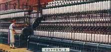 'Cotton, 3. - Spinning Machine, Lancashire', 1928. Artist: Unknown.