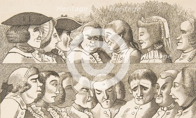 Plate IV, from Rules for Drawing Caricaturas, February 26, 1788. Creator: Francis Grose.