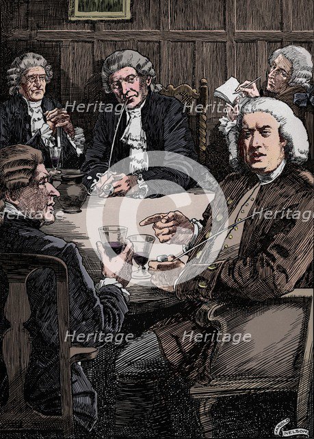 'Dr. Johnson Discoursing With His Friends', c1900, (1912). Artist: Harold Edward Hughes Nelson.