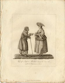 Merchant's wife wuth Nurse during Fasching, 1833. Artist: Anonymous  