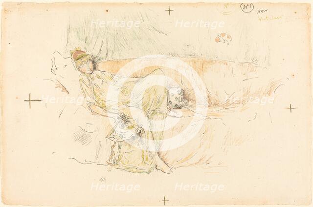 Draped Figure, Reclining, 1892. Creator: James Abbott McNeill Whistler.