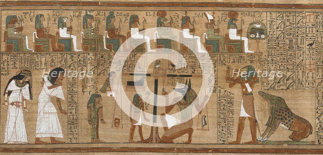 The Book of the Dead, Papyrus of Ani. The Hall of Judgment, ca 1250 BC.