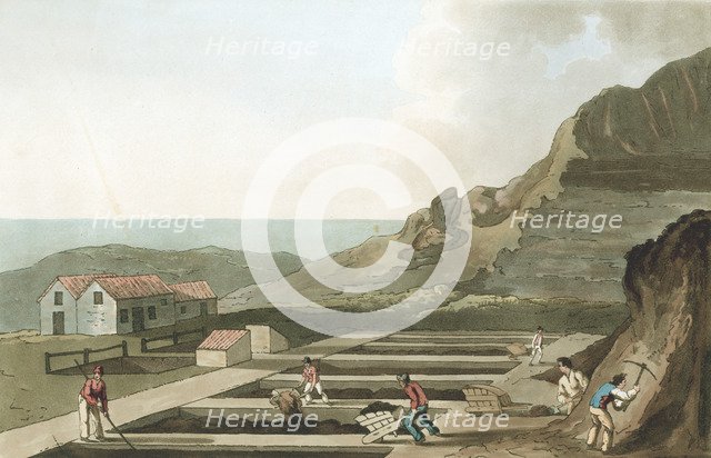 General view of an Alum works in the Whitby area, Yorkshire, 1814. Artist: Havell & Son