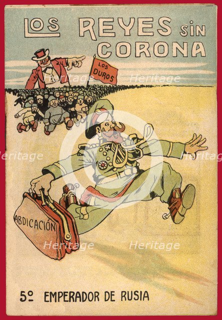 Satirical comic strip 'Los reyes sin corona' (Uncrowned Kings), Nicholas II, emperor of Russia, 1…
