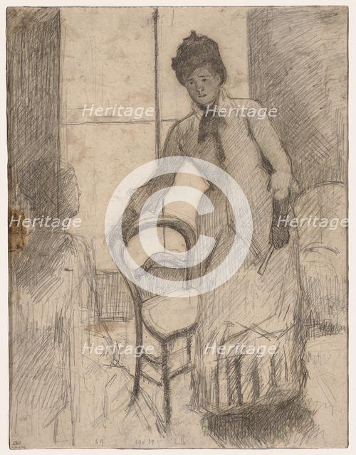 The Visitor (recto); The Visitor (verso), c. 1881. Creator: Mary Cassatt (American, 1844-1926).