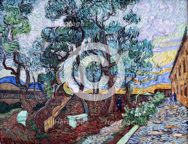 The garden of the hospital at Saint-Rémy, 1889.