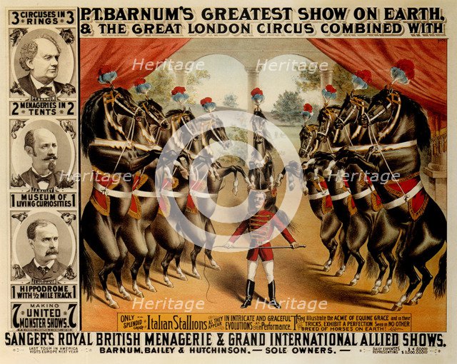 Barnum's Greatest Show On Earth, 1882. Artist: The Strobridge Lithographing Company  