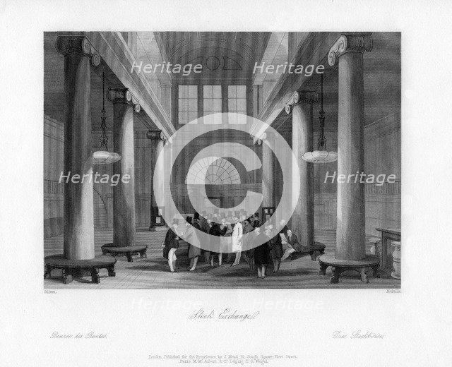 The Stock Exchange, 19th century.Artist: Melville