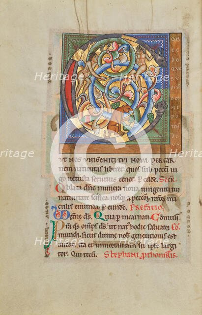 Inhabited Initial C; Stammheim Missal, probably 1170s. Creator: Unknown.