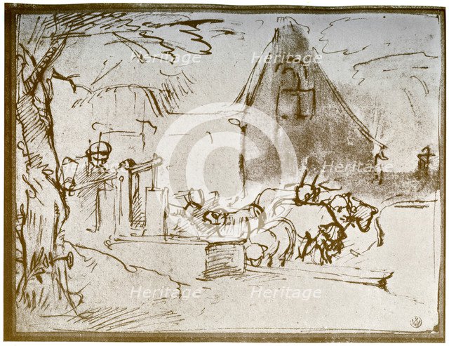 A farmyard scene, 1913.Artist: Rembrandt Harmensz van Rijn    