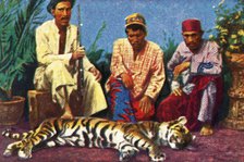 Hunters with dead tiger in Sumatra, c1928. Creator: Unknown.