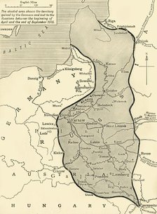 Land taken by Germany from Russia, First World War, 1915, (c1920). Creator: Unknown.