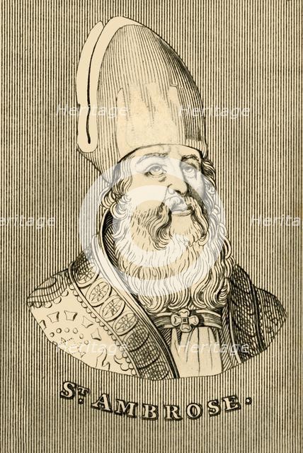 'St. Ambrose', (c340-397), 1830. Creator: Unknown.
