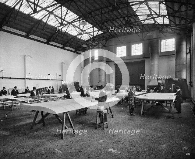 Aircraft manufacturing, Dick, Kerr & Company, Strand Road, Preston, Lancashire, January 1918. Artist: H Bedford Lemere.