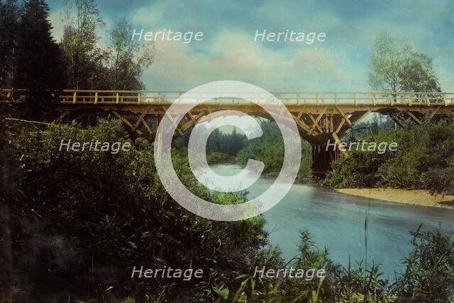 A Bridge Over the Barsa River. Kedrovsko-Alekseevsk Railroad, 1906-1908. Creator: Dorozhno-Stroitel'nyi Otdel.
