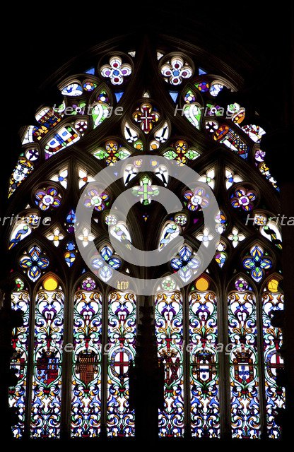 Stained glass window, Founder's Chapel, Monastery of Batalha, Batalha, Portugal, 2009. Artist: Samuel Magal
