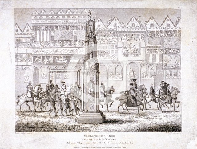 View of Cheapside Cross, London, 1809. Artist: Anon