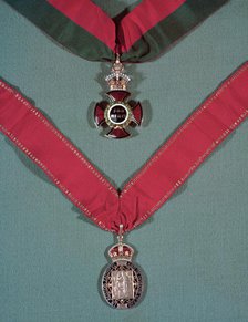 Medals of the Order of Merit (civil) (top) and the Order of the Companions of Honour, c1955. Creator: Arthur Charles Kirby Ware.