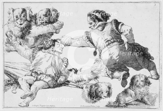 Studies of Dwarfs and Dogs, ca. 1753. Creator: Giovanni Domenico Tiepolo.