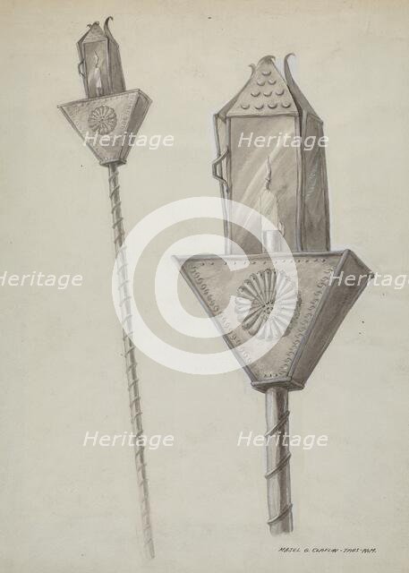 Penitente Processional Lantern, c. 1937. Creator: Majel G. Claflin.