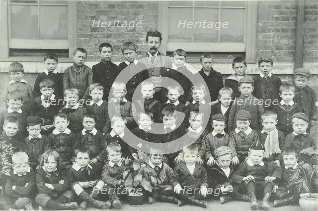 Pupils and their teacher, Elizabeth Street School, Woolwich, 1894. Artist: Unknown.