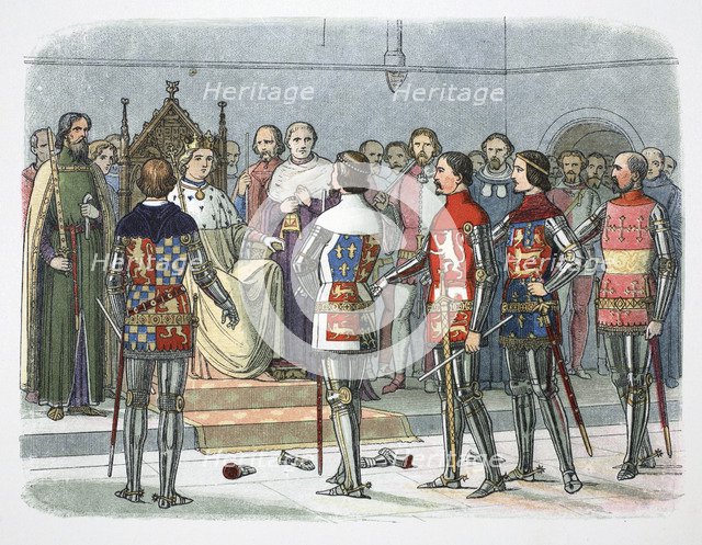 Nobles before King Richard II, Westminster, 1387 (1864).  Artist: James William Edmund Doyle