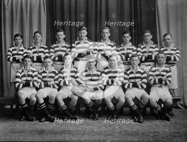 New Plymouth Boys High School Fourth Fifteen rugby team, 1931. Creator: William Oakley.