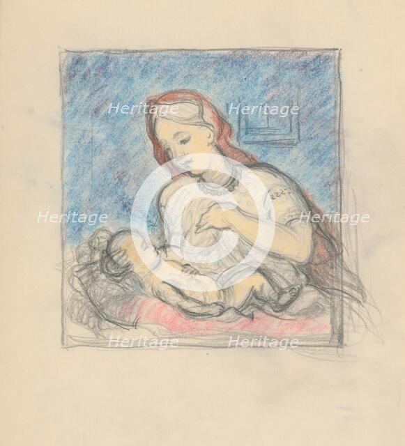 Mother with child, around 1935. Creator: Stefan Polkorab.