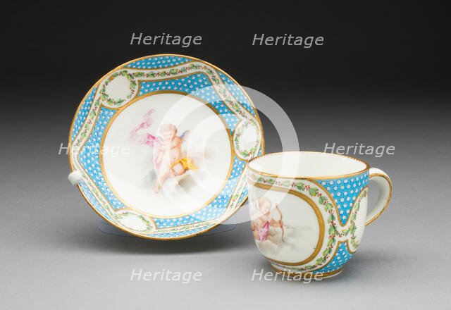 Cup and Saucer (from a tea service), Sèvres, 1770. Creators: Sèvres Porcelain Manufactory, Jacques Fontaine.