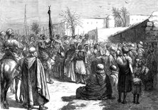 An Arab chief preaching the religious war in the province of Oran, Algiers, 1881. Creator: Unknown.